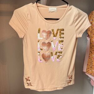 btween Beige Love Heart Tee